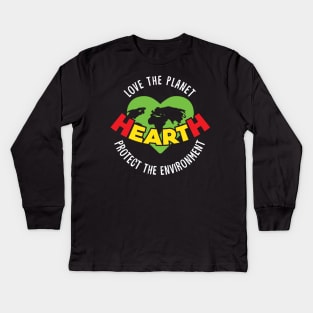 HeartH Love The Planet Protect the Environment Kids Long Sleeve T-Shirt